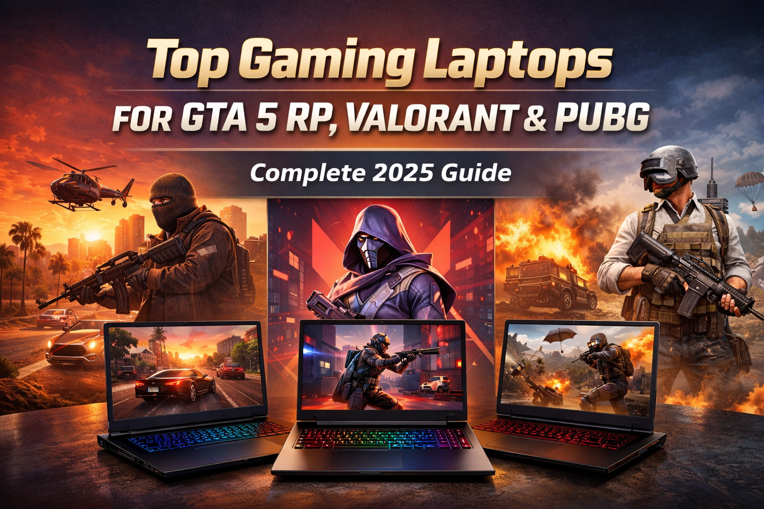 Best Gaming Laptops for GTA 5 RP, Valorant & PUBG: Complete 2025 Guide